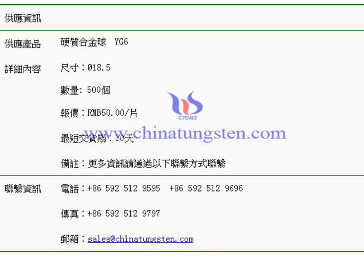 硬質(zhì)合金球價格表圖片