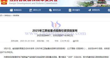 2025年江西省重點招商引資專案涉及稀土領域 2025年江西省重點招商引資專案公告