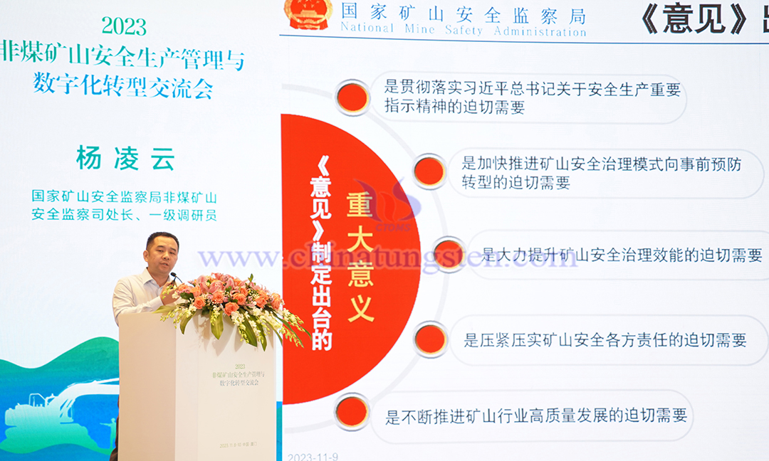 國(guó)家礦山安全監(jiān)察局非煤礦山安全監(jiān)察司處長(zhǎng)、一級(jí)調(diào)研員 楊凌云
